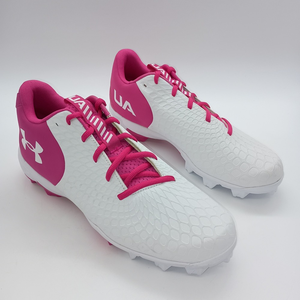 Under Armour Glyde 2 RM Softball Cleats White Pink 3026605-101 Womens 11 - Picture 1 of 7